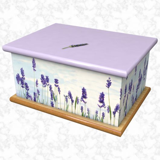 Lavender flower ashes casket