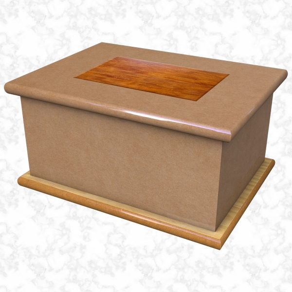 Cardboard effect ashes casket