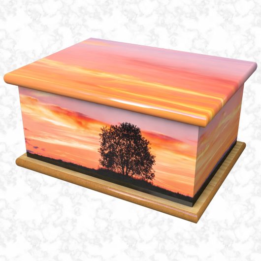 sunset adult ashes casket