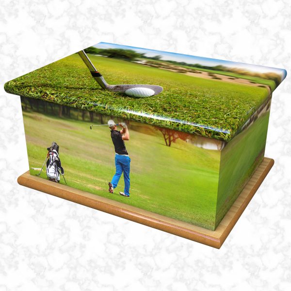 Hole in one ashes casket