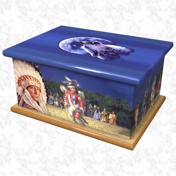 Wigwams & Native Americans ashes casket