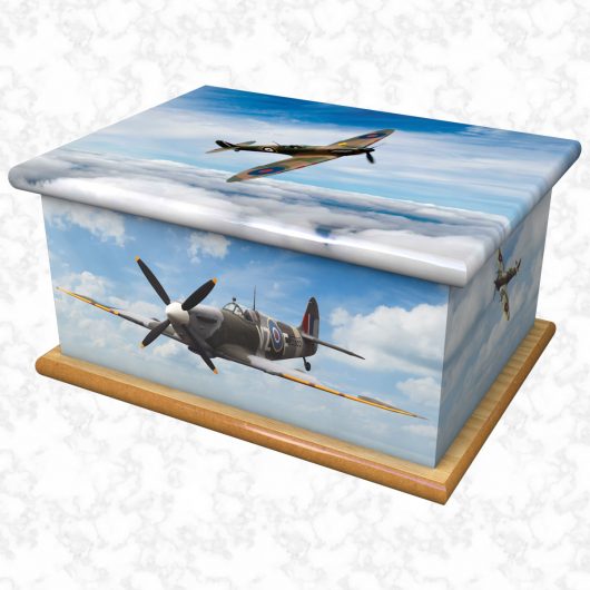 Spitfire sky ashes casket