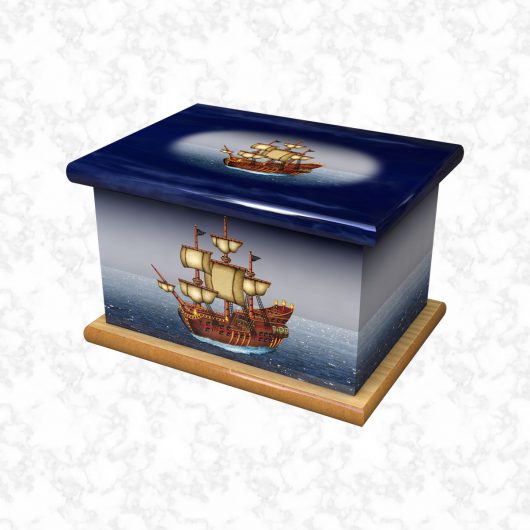 Pirate ship child ashes casket