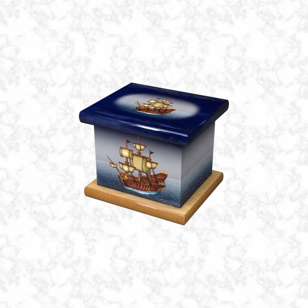 Pirate ship infant ashes casket