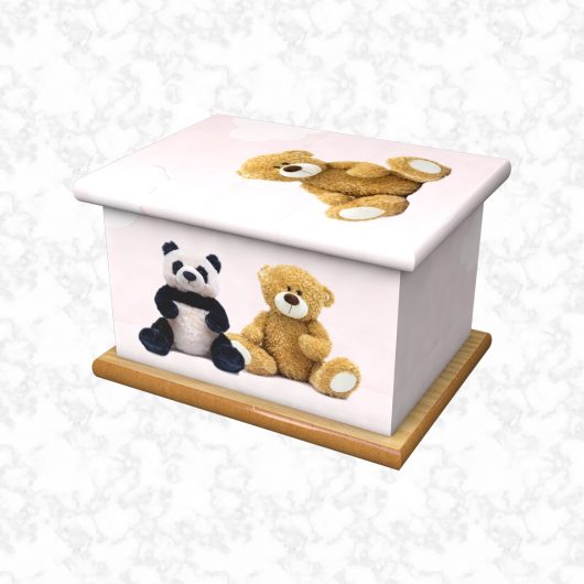 Teddy bear pink child ashes casket