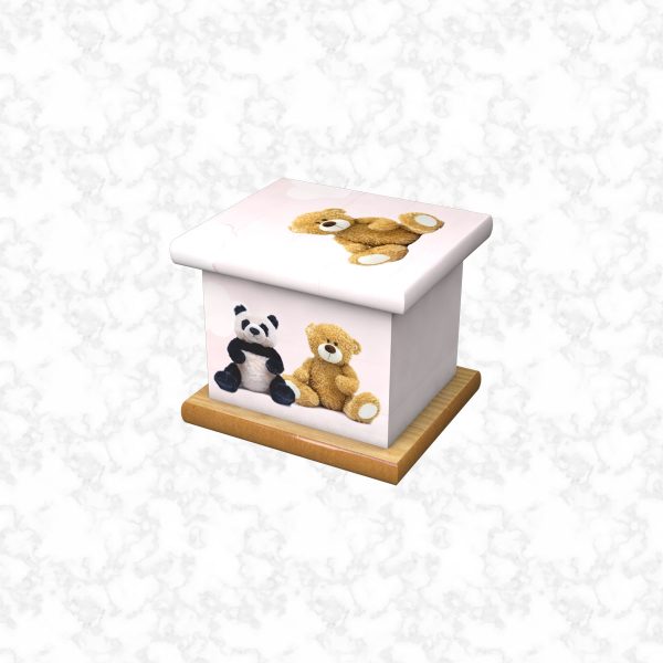 Teddy bear pink infant ashes casket