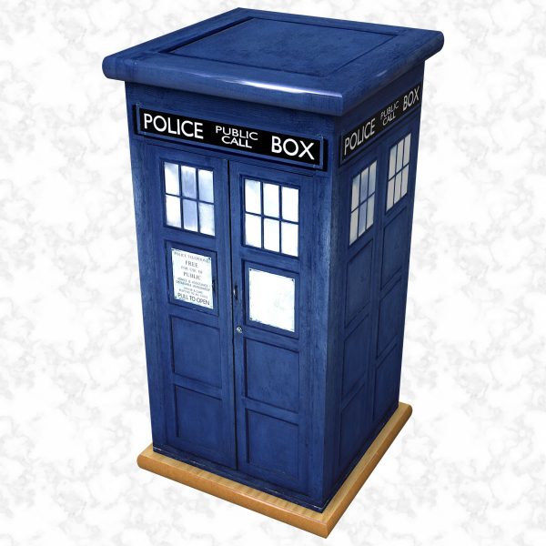 Police box tall ashes casket