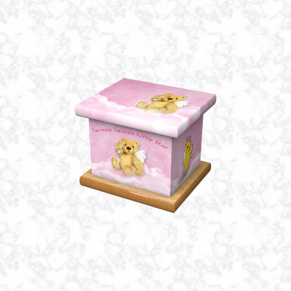 Twinkle pink infant ashes casket