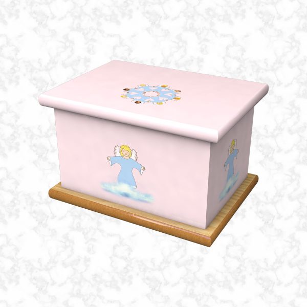 Angel friends pink ashes casket child size