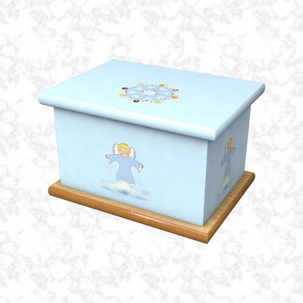 Angel friends skyblue ashes casket child size