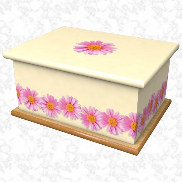 Daisy chain cream ashes casket