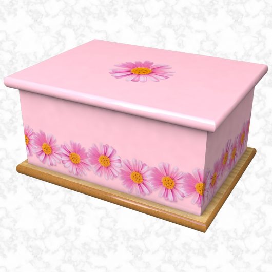 Daisy chain pink ashes casket