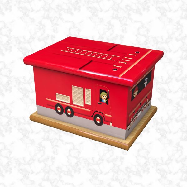 Fire truck child ashes casket