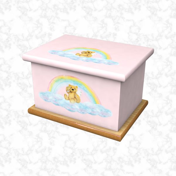 Rainbow bear pink child ashes casket