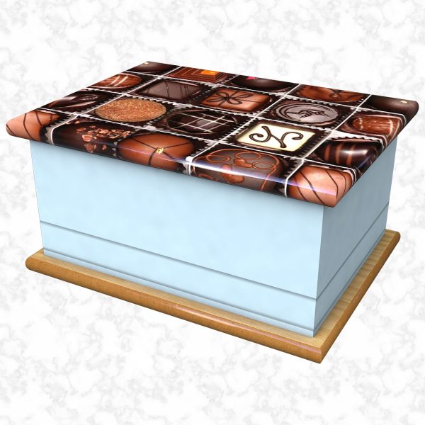 Chocoholic skyblue ashes casket