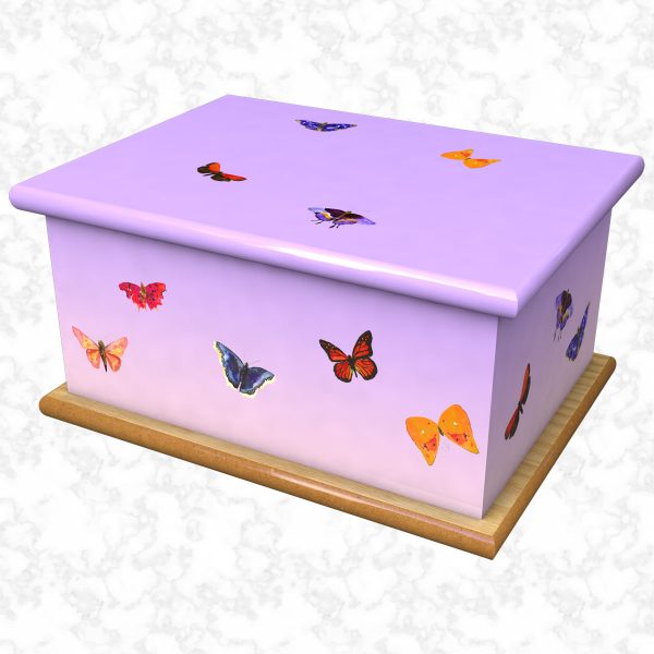 Butterfly song lilac ashes casket