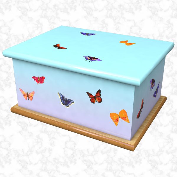 Butterfly song skyblue ashes casket