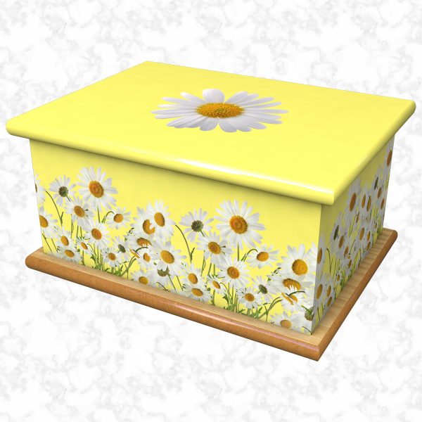 Daisy wild yellow ashes casket