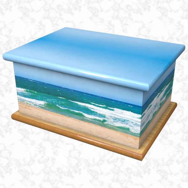 Beach ashes casket