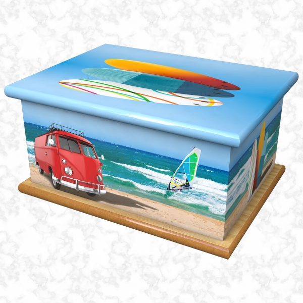 Beach Van Surfer ashes casket