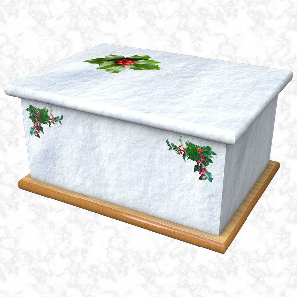 Holly snow ashes casket