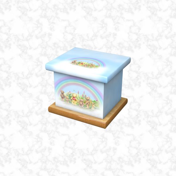 Round garden blue infant ashes casket