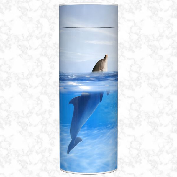 Swimming with Dolphins scatter tube adult size front view