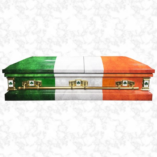 Devotion Irish Flag american casket side view