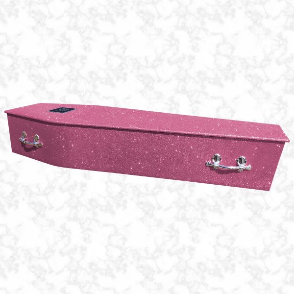 Rose pink glitter coffin