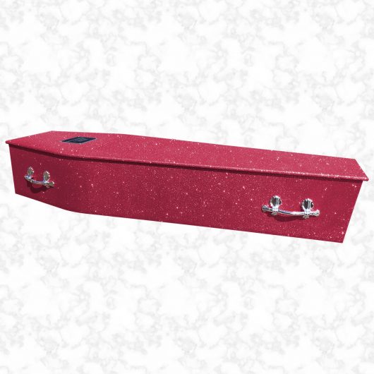 Burgundy glitter coffin