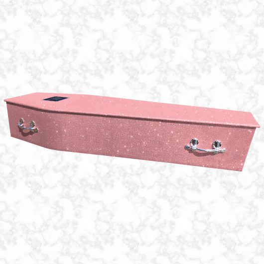 Disco pink glitter coffin