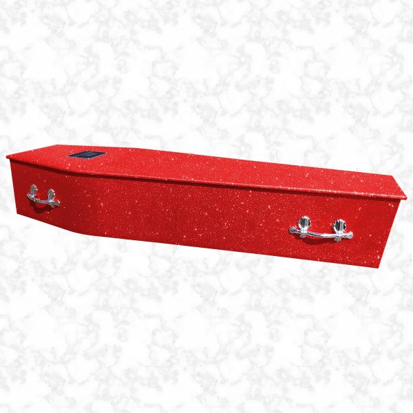 Red glitter coffin