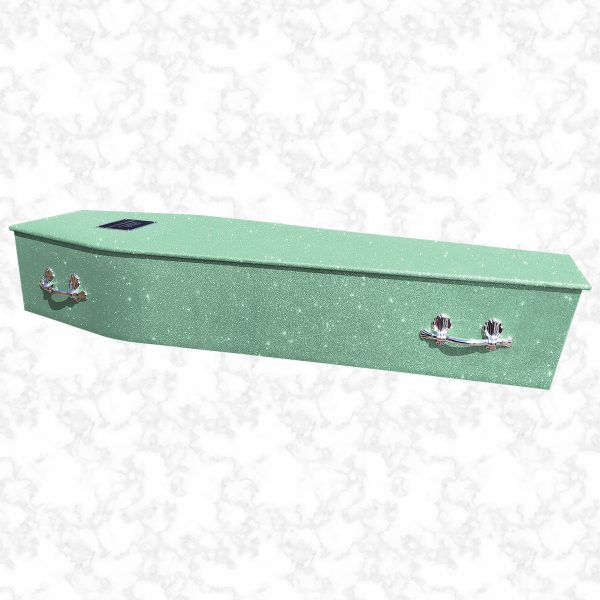 Disco green glitter coffin