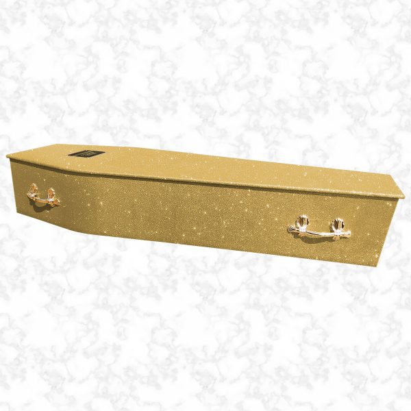 Gold glitter coffin