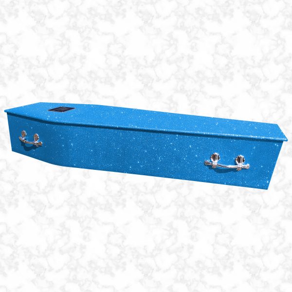 Blue glitter coffin