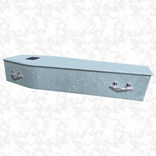 Baby blue glitter coffin