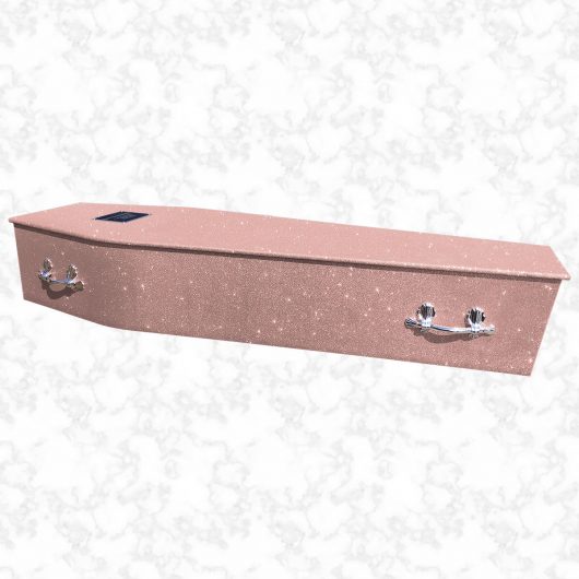 Rose gold glitter coffin