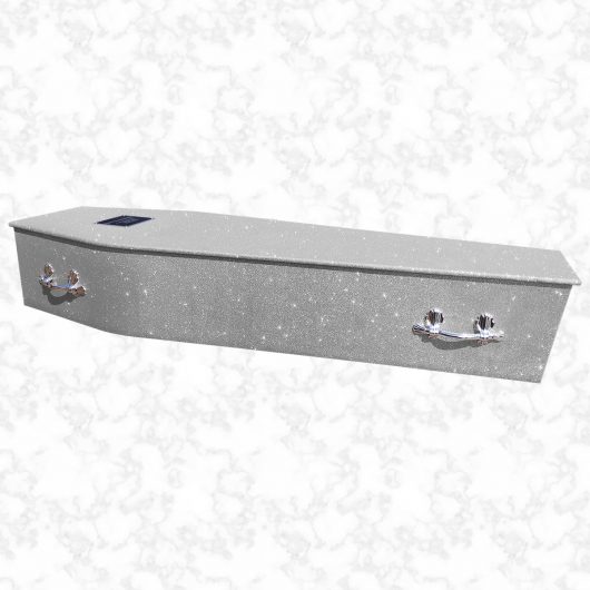 Silver glitter coffin