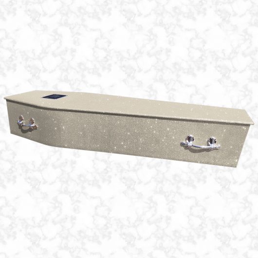 Platinum glitter coffin