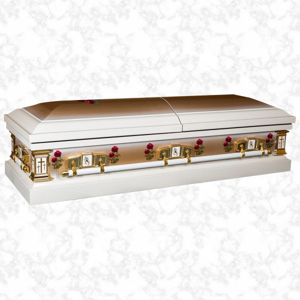 Devotion Gold and Roses metal American casket