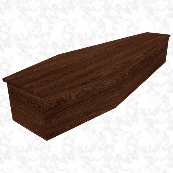 Woodgrain dark cardboard coffin