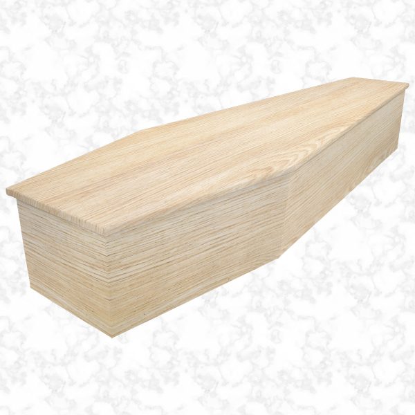 Woodgrain light cardboard coffin