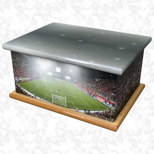 Football stadium ashes casket