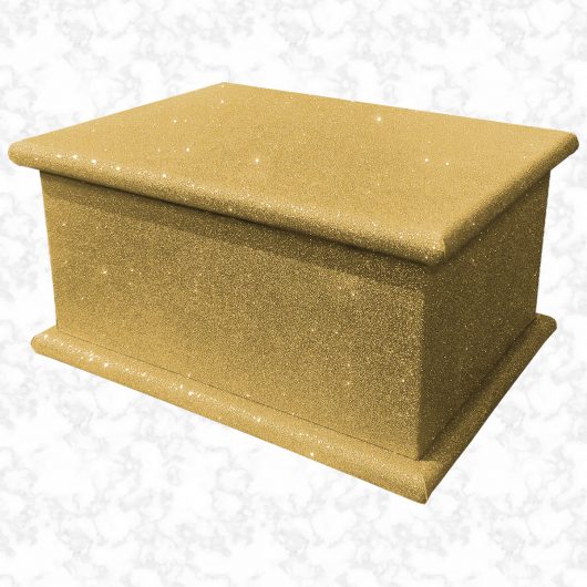 gold glitter adult ashes casket