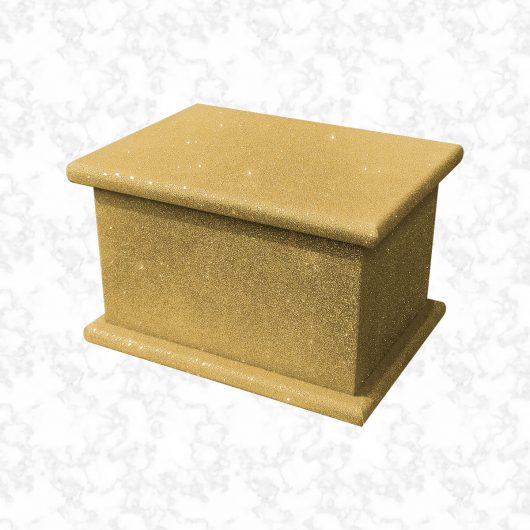 gold glitter child ashes casket