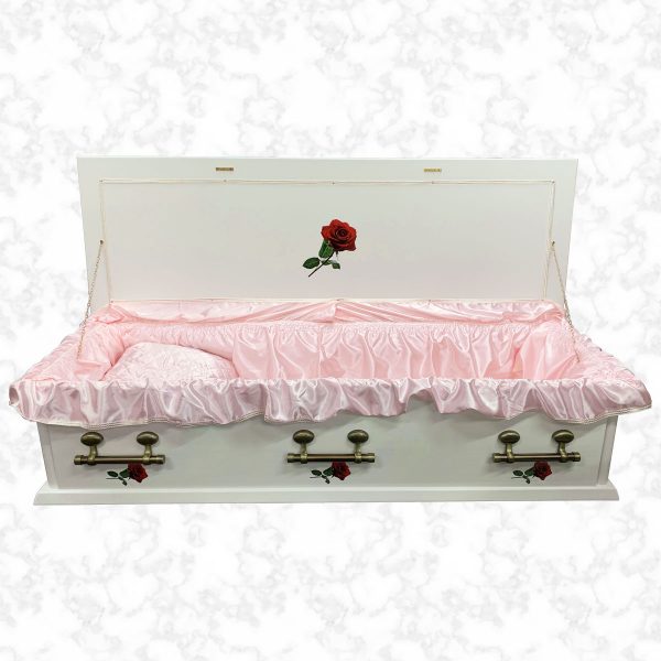 Oxford Roses Cream american casket standard interior in pink