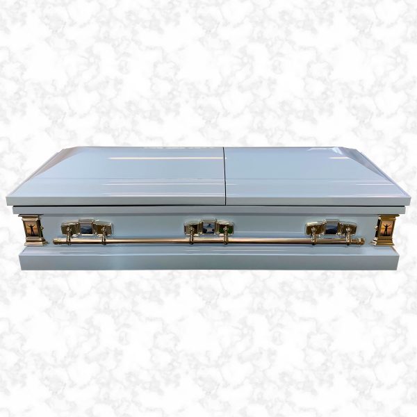 Devotion Baby Blue American casket side view