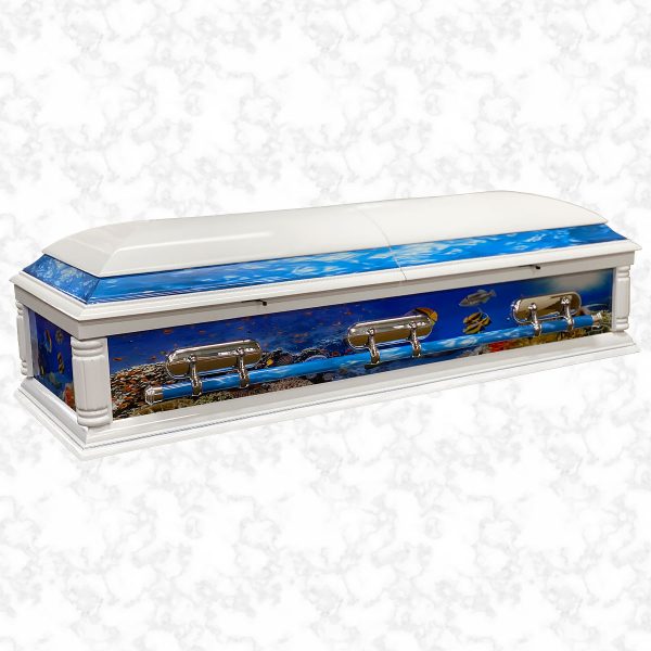 Purity Fish Tank american casket side view