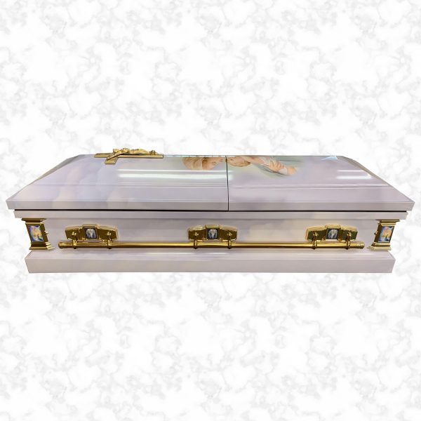 Devotion Mother and child american casket side view