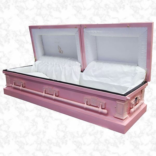 Devotion metal American casket Crystal Pink standard interior